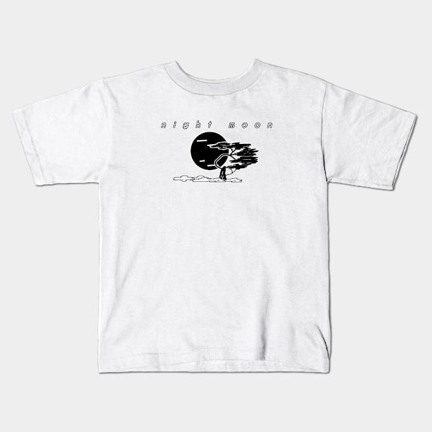 night moon Kids T-Shirt by umbulumbulstore